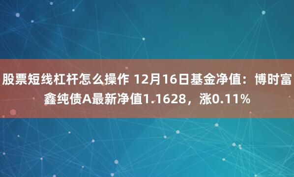 股票短线杠杆怎么操作 12月16日基金净值：博时富鑫纯债A最新净值1.1628，涨0.11%