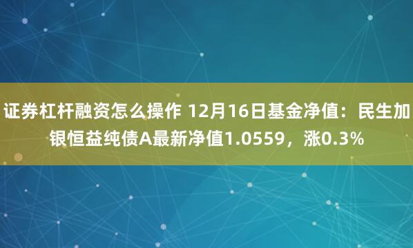 证券杠杆融资怎么操作 12月16日基金净值：民生加银恒益纯债A最新净值1.0559，涨0.3%